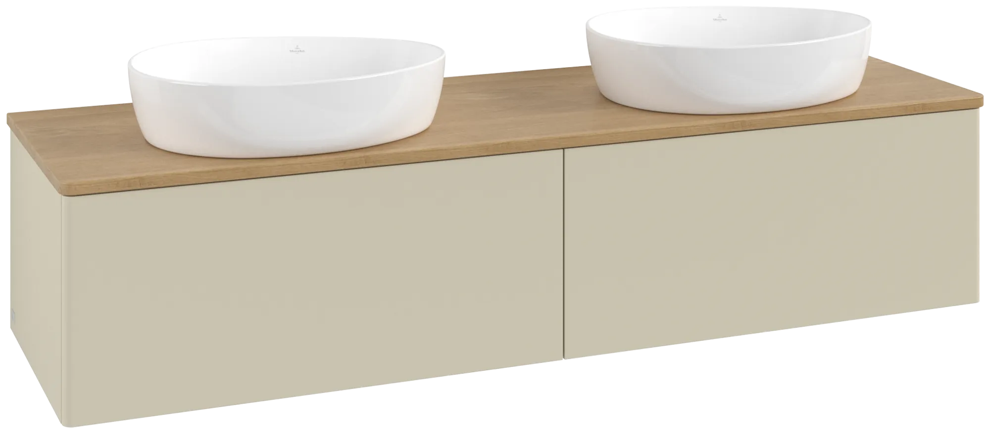 Villeroy & Boch Antao Waschbeckenunterschrank L39_1 1600x360x500mm Silk Grey Matt Lacquer/Honey Oak