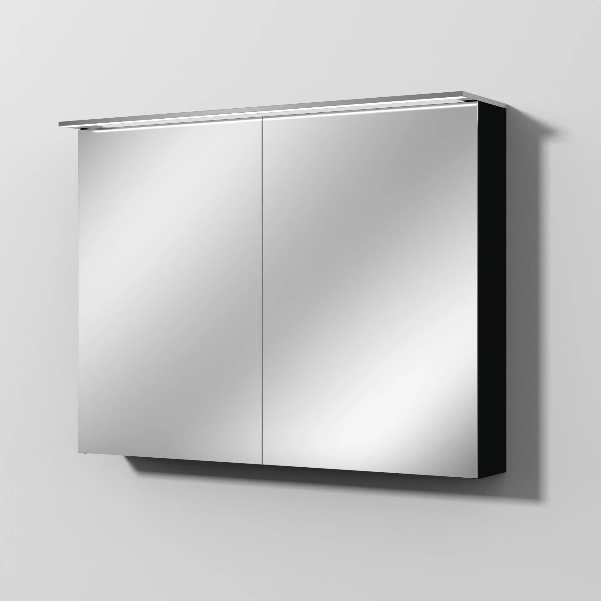 Sanipa Wandvorbau Spiegelschrank „Malte“ 1000 × 750 × 149 mm in Schwarz (matt)