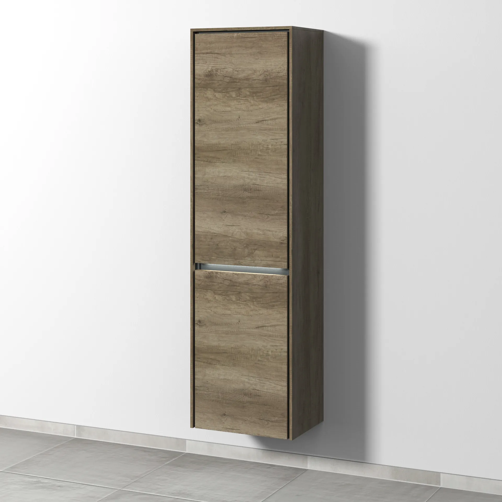 Sanipa Hochschrank „Twiga“ 475 × 1713 × 350 mm in Eiche Nebraska, Anschlag rechts, mit Beleuchtung