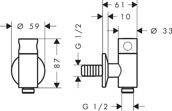 AXOR One Wandanschluss Stop mit Absperrventil, Chrom AXOR One Wandanschluss Stop mit Absperrventil, Chrom