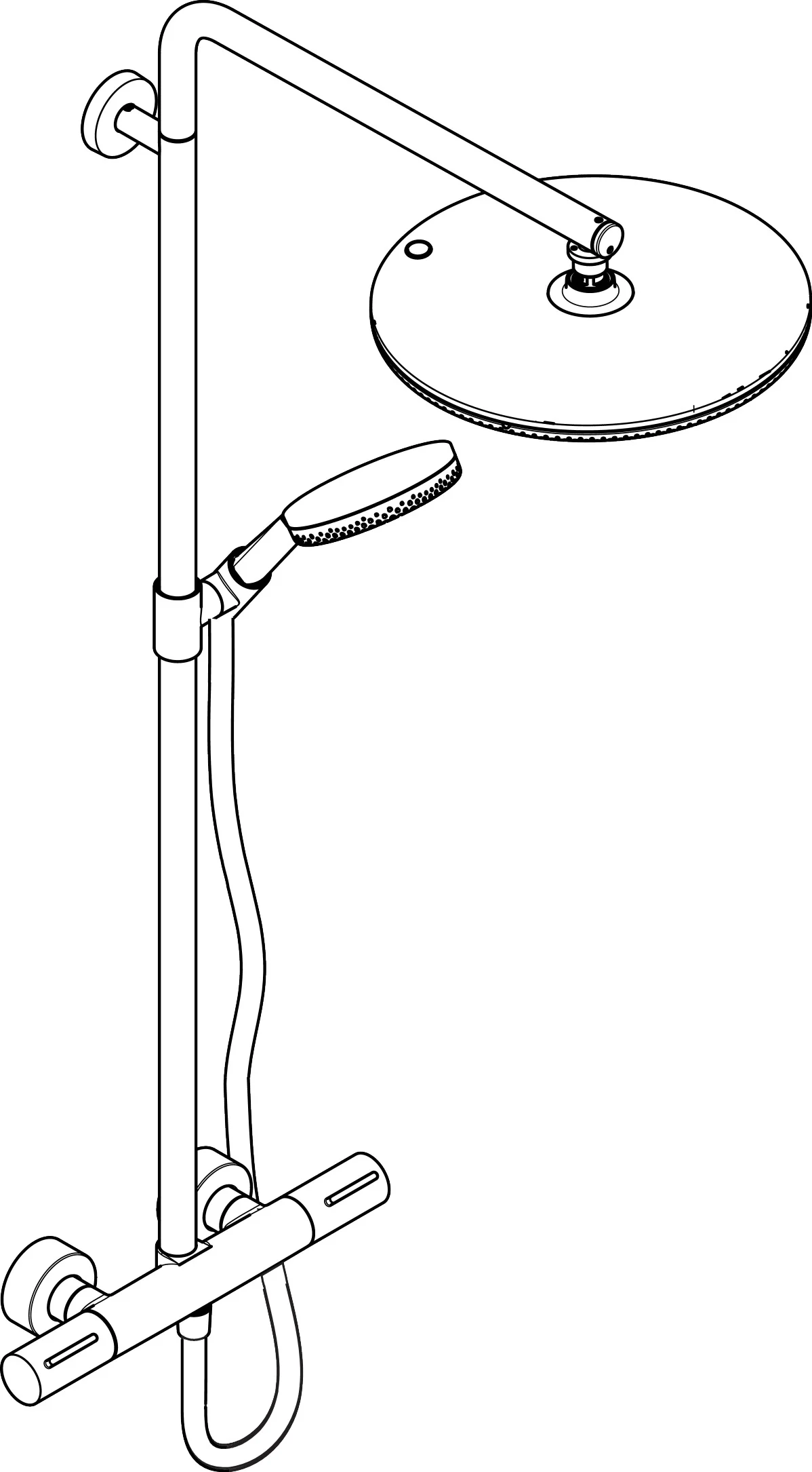 Hansgrohe Raindance Alive S Puro Showerpipe 300 1jet EcoSmart mit Ecostat Element, Brushed Black Chrome
