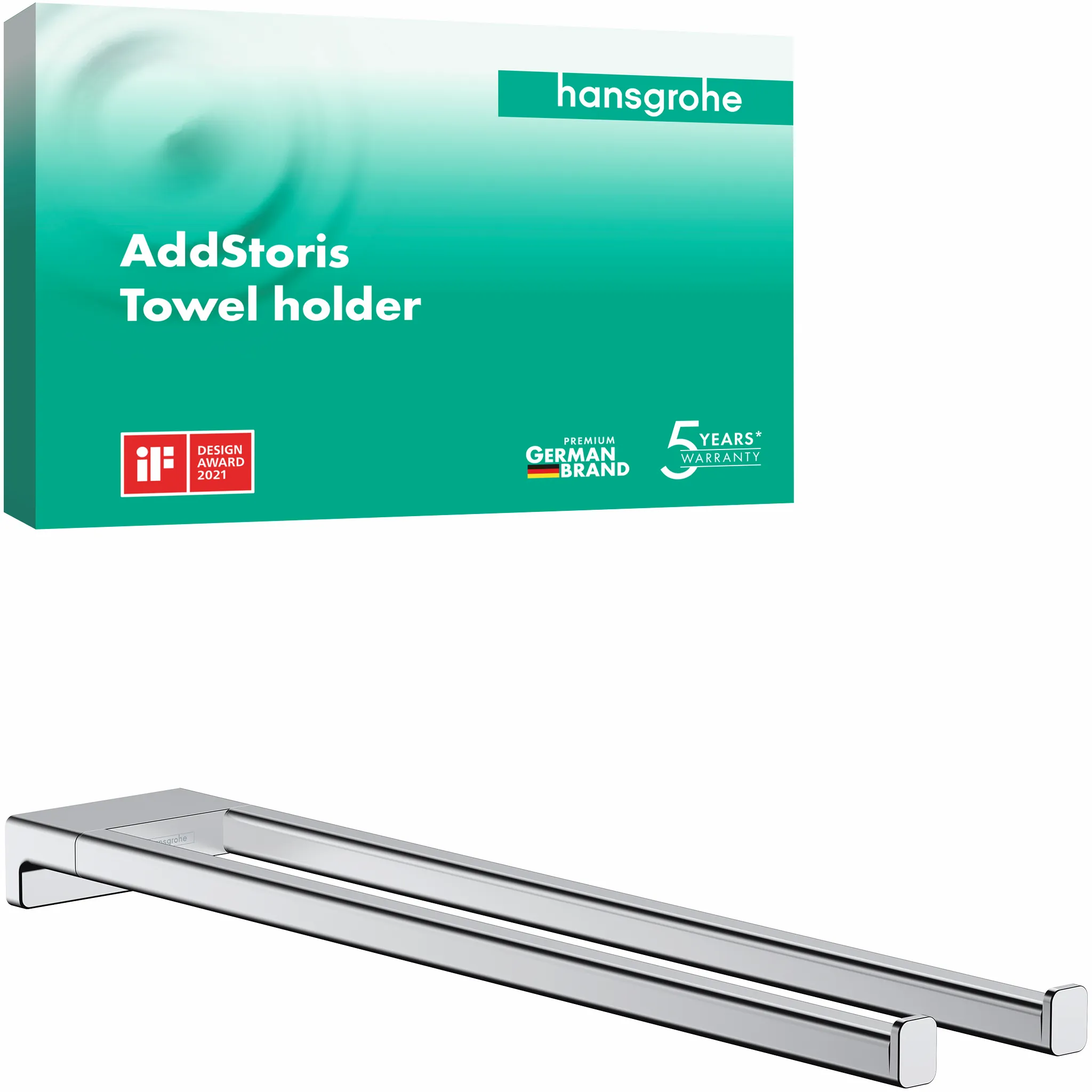 Hansgrohe AddStoris Q Handtuchhalter zweiarmig, Chrom Hansgrohe AddStoris Q Handtuchhalter zweiarmig, Chrom