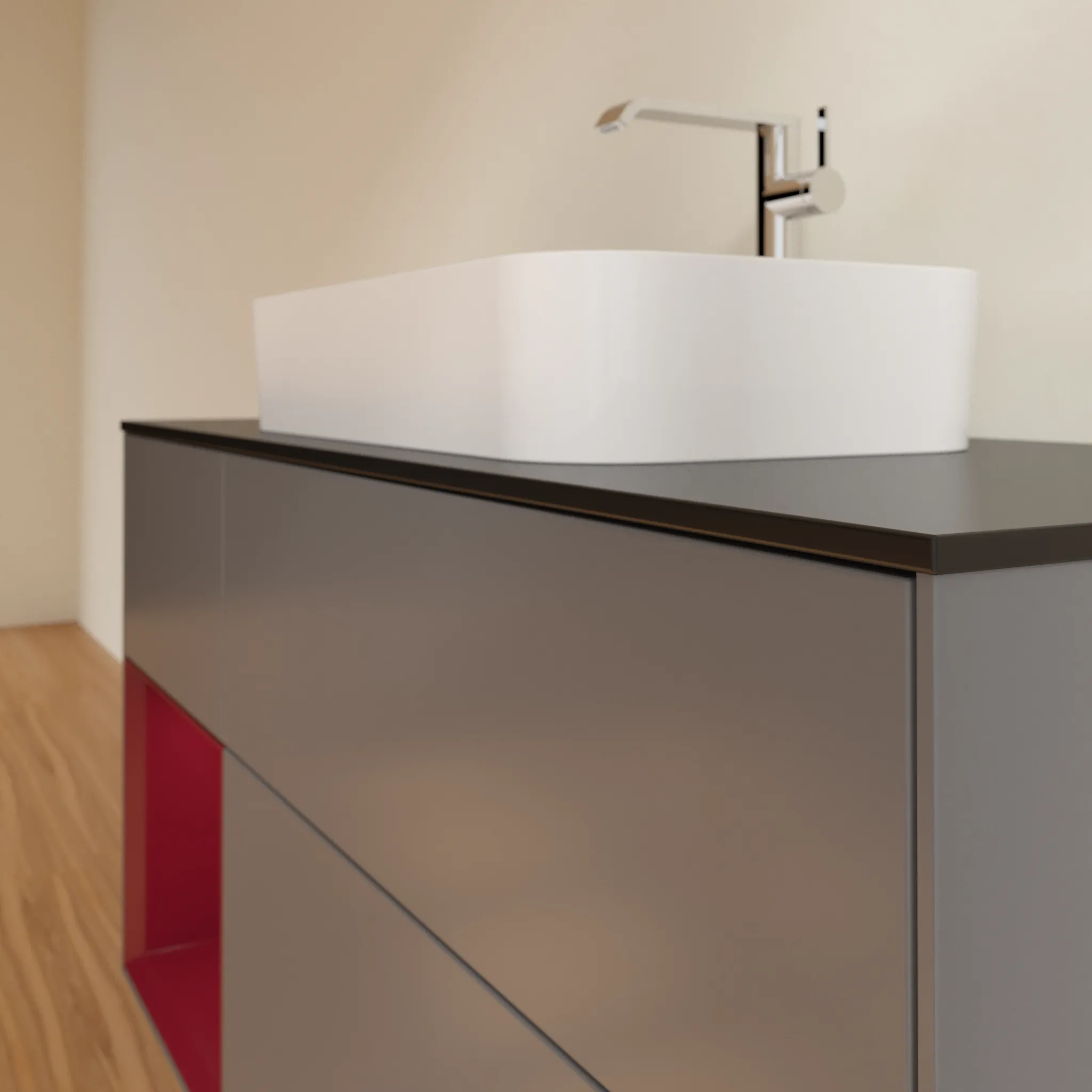 Villeroy & Boch Waschtischunterschrank „Finion“ für Schrankwaschtisch 1200 × 603 × 501 mm Anthracite Matt Lacquer, mit Hahnlochbohrung, für Becken mittig Villeroy & Boch Waschtischunterschrank „Finion“ für Schrankwaschtisch 1200 × 603 × 501 mm Anthracite Matt Lacquer, mit Hahnlochbohrung, für Becken mittig