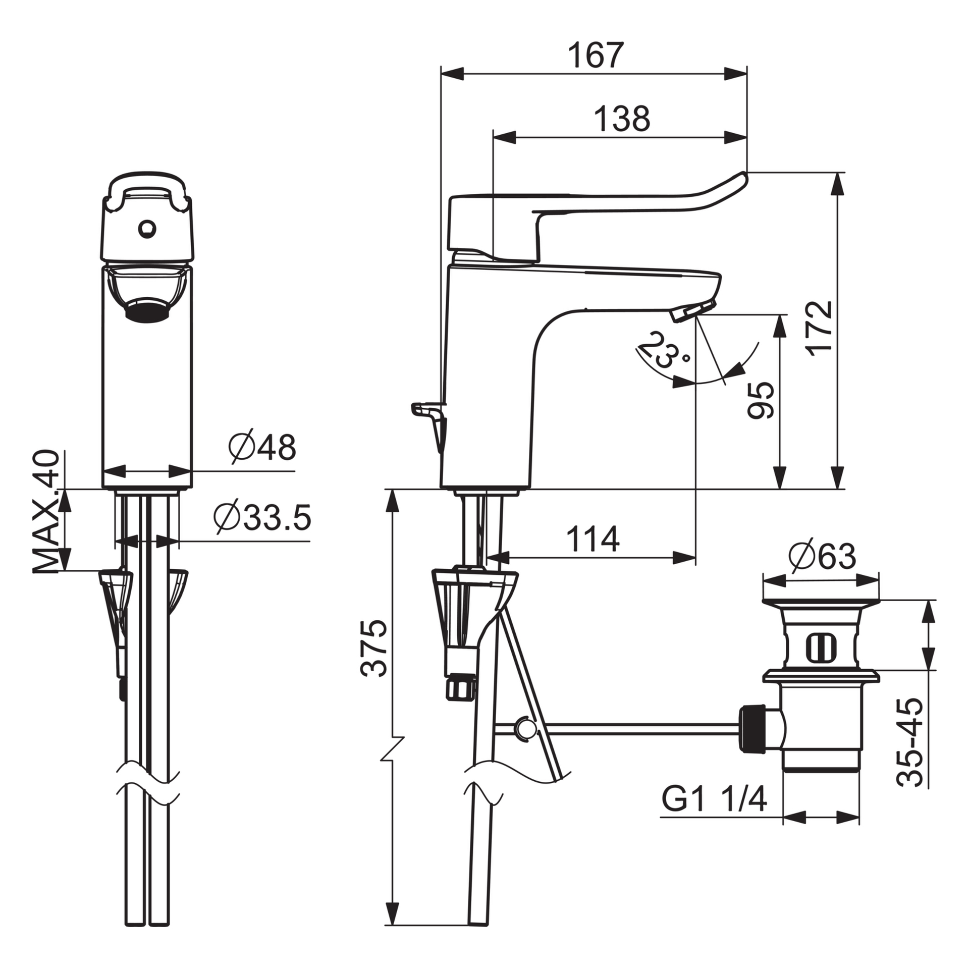 Einhebelmischer Waschtischbatterie „Clinica“ in Chrom Einhebelmischer Waschtischbatterie „Clinica“ in Chrom