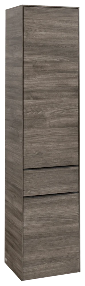 Villeroy & Boch Hochschrank Subway 3.0 C59101, eckig, Stone Oak, 400 x 1710 mm, 2 Türen, 1 Auszug, SoftClosing, Wandmontage