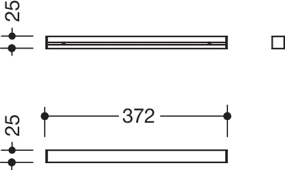 HEWI Ablage in 37,2 × 2,5 cm