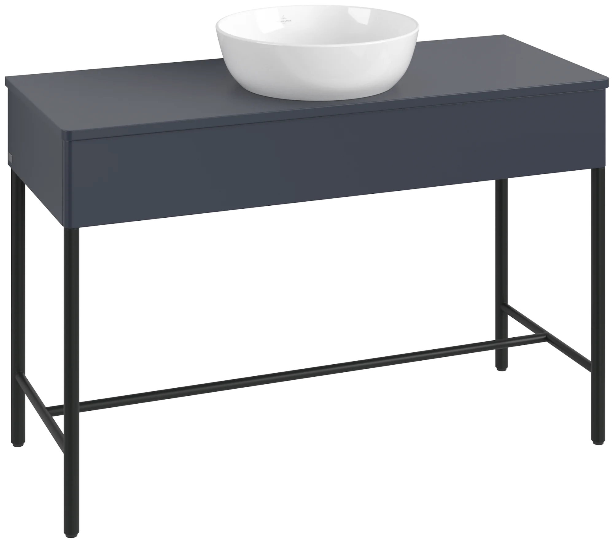 Villeroy & Boch Waschbeckenunterschrank Artis, Eckig, Midnight Blue Matt Lacquer, 1.200 x 782 x 500 mm, Push-to-open Funktion, 1 Auszug mit Antirutsch-Boden