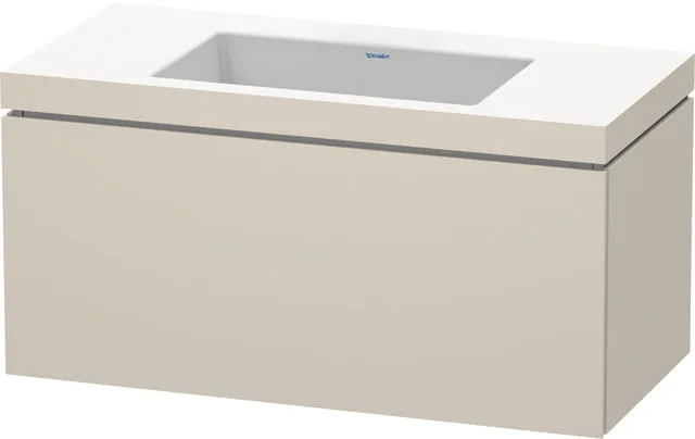 Duravit Möbelset c-shaped Set wandhängend wandhängend „L-Cube“ 100 × 50 × 48 cm Taupe Supermatt