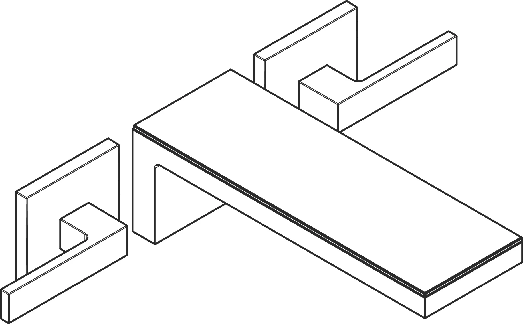 AXOR MyEdition 3-Loch Waschtischarmatur Unterputz für Wandmontage mit Auslauf 221 mm Chrom/Spiegelglas AXOR MyEdition 3-Loch Waschtischarmatur Unterputz für Wandmontage mit Auslauf 221 mm Chrom/Spiegelglas