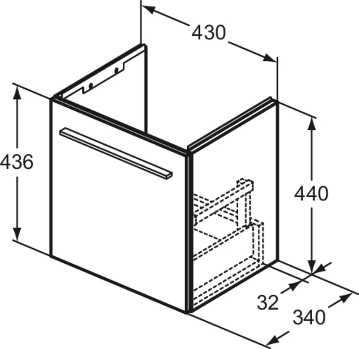 Ideal Standard i.life S Waschtischunterschrank 430x340x440mm Weiß matt Ideal Standard i.life S Waschtischunterschrank 430x340x440mm Weiß matt