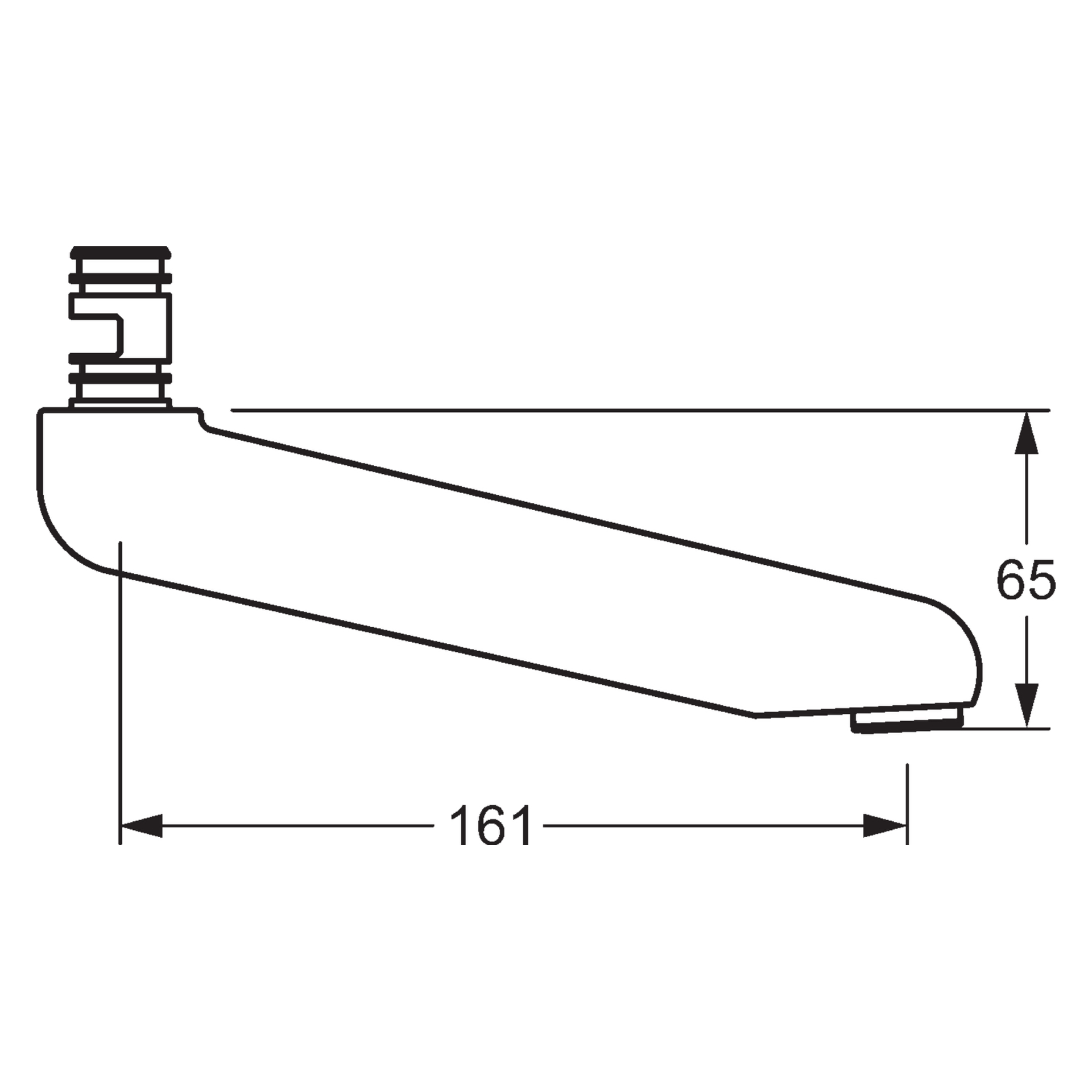 Hansa Auslauf Hansa 0269 L=161 Chrom Hansa Auslauf Hansa 0269 L=161 Chrom