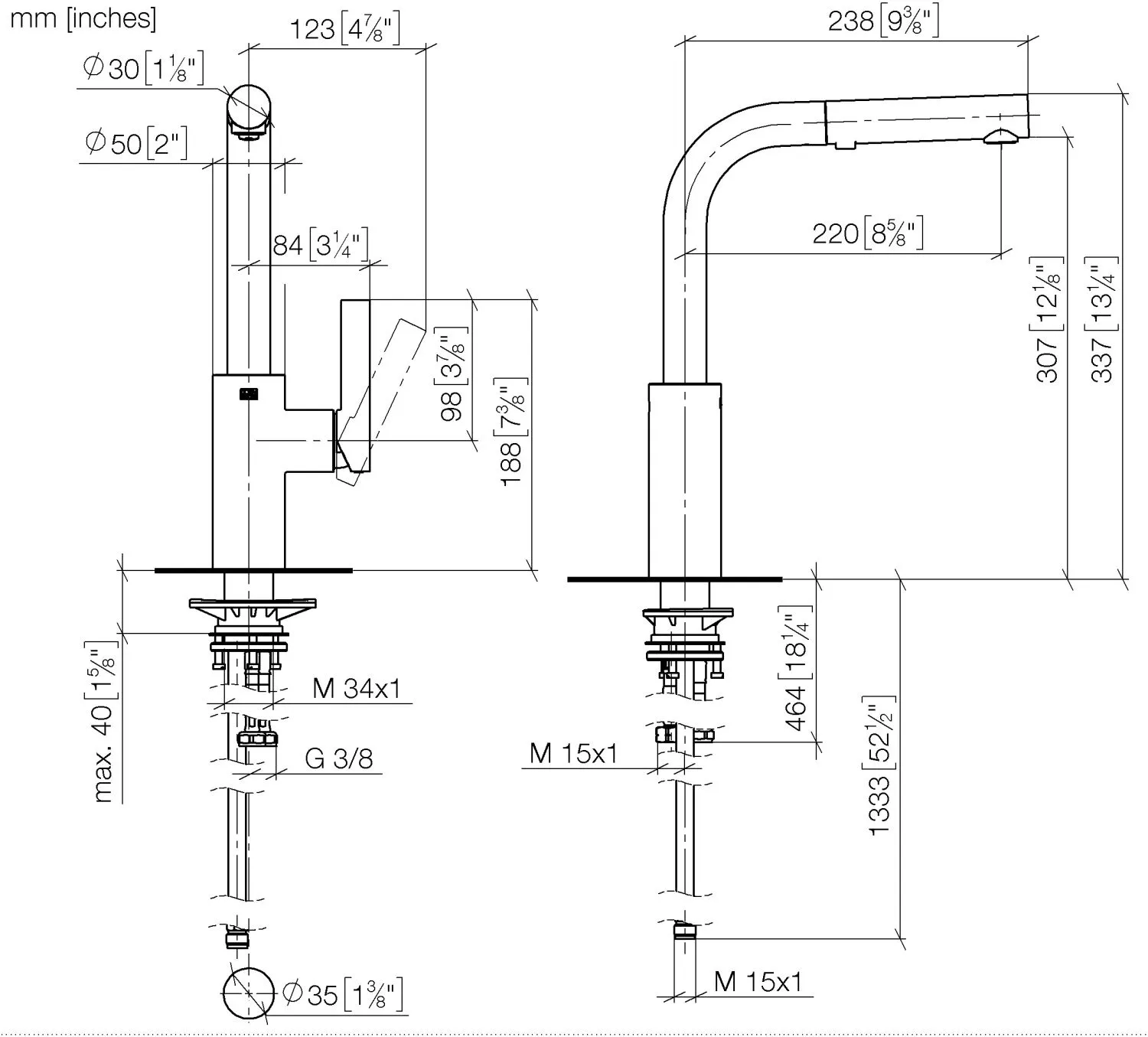 Dornbracht Elio Einhebelmischer Pull-out mit Brausefunktion Chrom 33871790 Dornbracht Elio Einhebelmischer Pull-out mit Brausefunktion Chrom 33871790