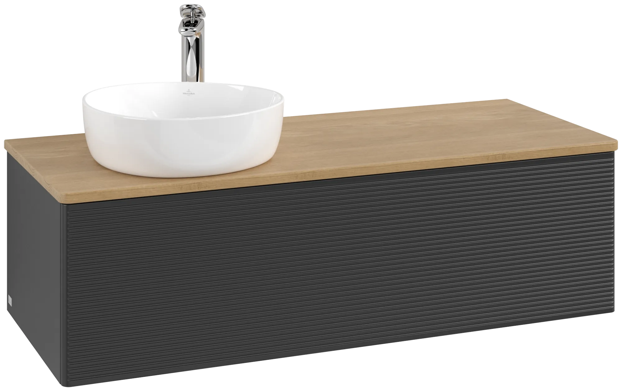 Villeroy & Boch Antao Waschbeckenunterschrank K33_5, 1200x360x500mm, Black Matt Lacquer / Honey Oak