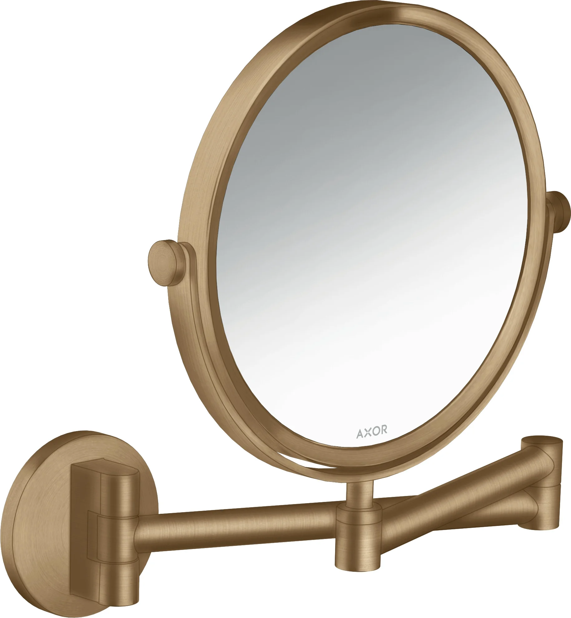 Hansgrohe AXOR Universal Circular Rasierspiegel Brushed Bronze, neigbar und schwenkbar, 5-fache Vergrößerung, Wandmontage Hansgrohe AXOR Universal Circular Rasierspiegel Brushed Bronze, neigbar und schwenkbar, 5-fache Vergrößerung, Wandmontage
