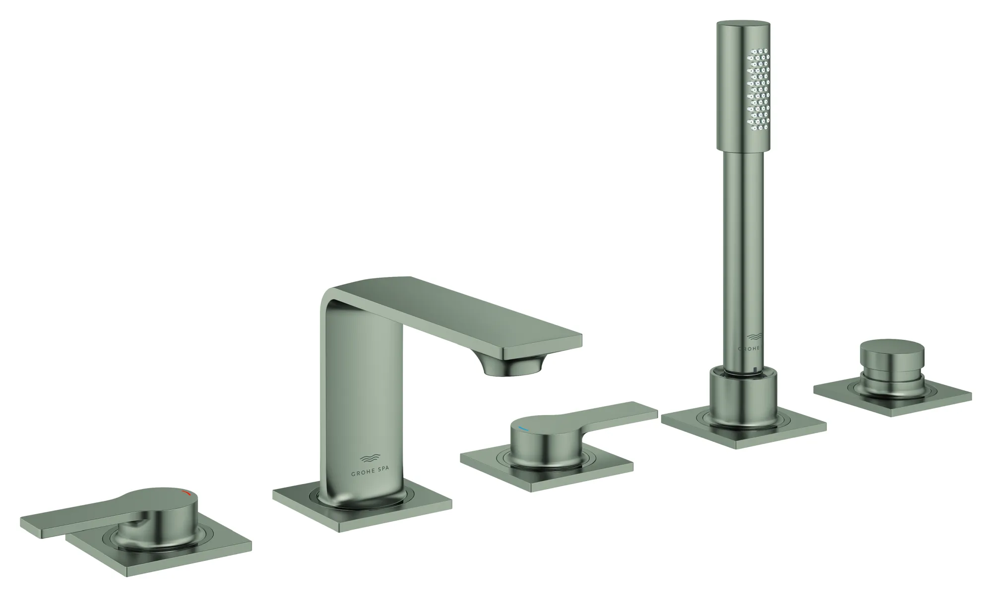 Grohe Allure 5-Loch-Wannenkombination, Hebelgriffe, satin steel Grohe Allure 5-Loch-Wannenkombination, Hebelgriffe, satin steel