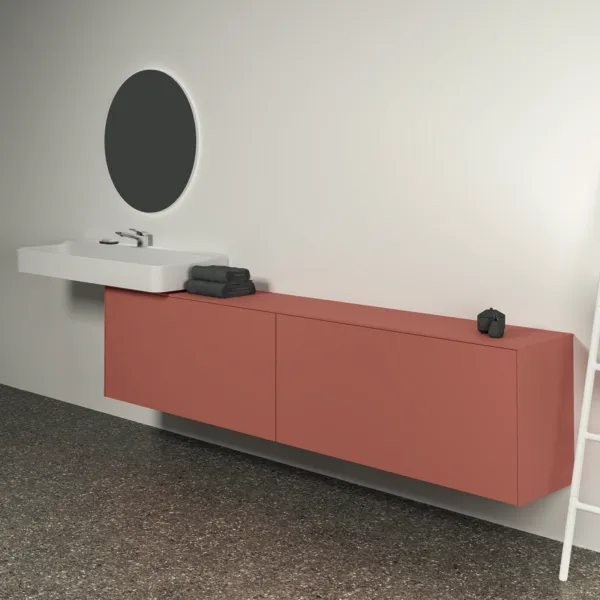 Ideal Standard Waschtischunterschrank „Conca“ 238,7 × 55 × 37,3 cm Sunset matt lackiert Ideal Standard Waschtischunterschrank „Conca“ 238,7 × 55 × 37,3 cm Sunset matt lackiert