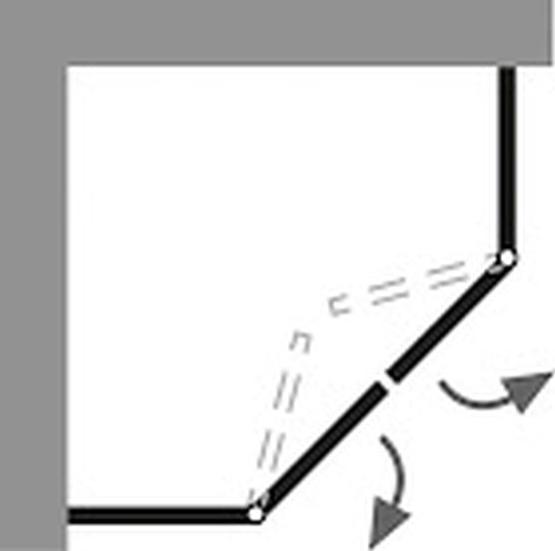 HSK teilgerahmte Fünfeckdusche pendelbar 4-teilig „Exklusiv 2.0“ Glas Klar hell, Profile Alu Silber-matt, H: 2000 mm HSK teilgerahmte Fünfeckdusche pendelbar 4-teilig „Exklusiv 2.0“ Glas Klar hell, Profile Alu Silber-matt, H: 2000 mm