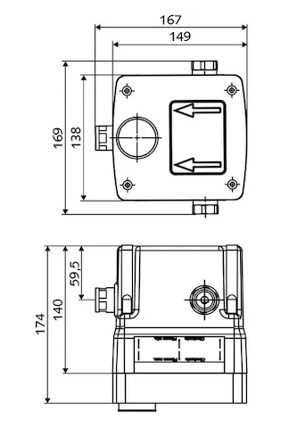Unterputz-Masterbox WBW-E-M, Mischwasser, Masterbox, 2 Vorfilter, 2 RFV, 2x G 1/2 IG, B 149 mm x H 138 mm x T 140 mm Unterputz-Masterbox WBW-E-M, Mischwasser, Masterbox, 2 Vorfilter, 2 RFV, 2x G 1/2 IG, B 149 mm x H 138 mm x T 140 mm