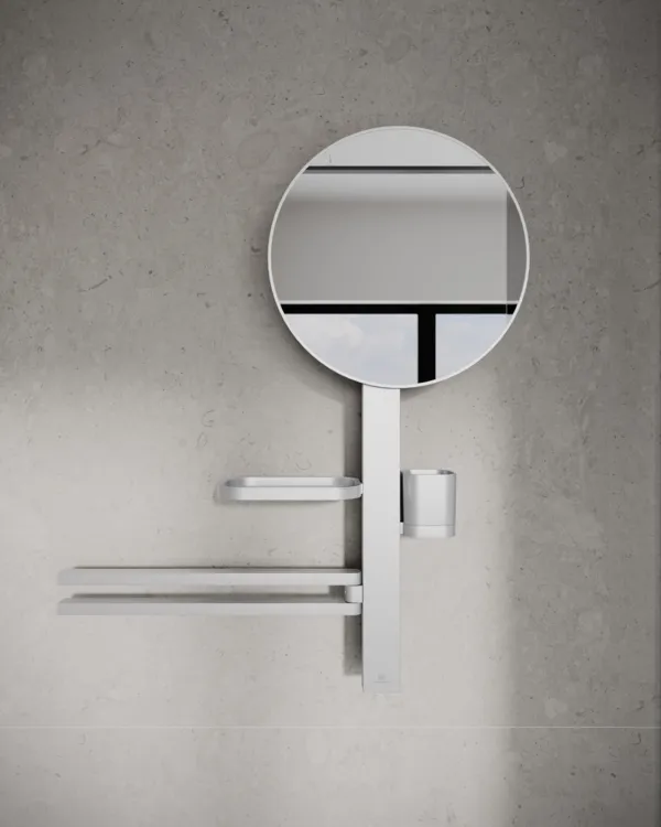 Ideal Standard Beauty Bar Accessoires-Kombination Alu+ M700 mit Spiegel Durchmesser 320mm Silver Ideal Standard Beauty Bar Accessoires-Kombination Alu+ M700 mit Spiegel Durchmesser 320mm Silver