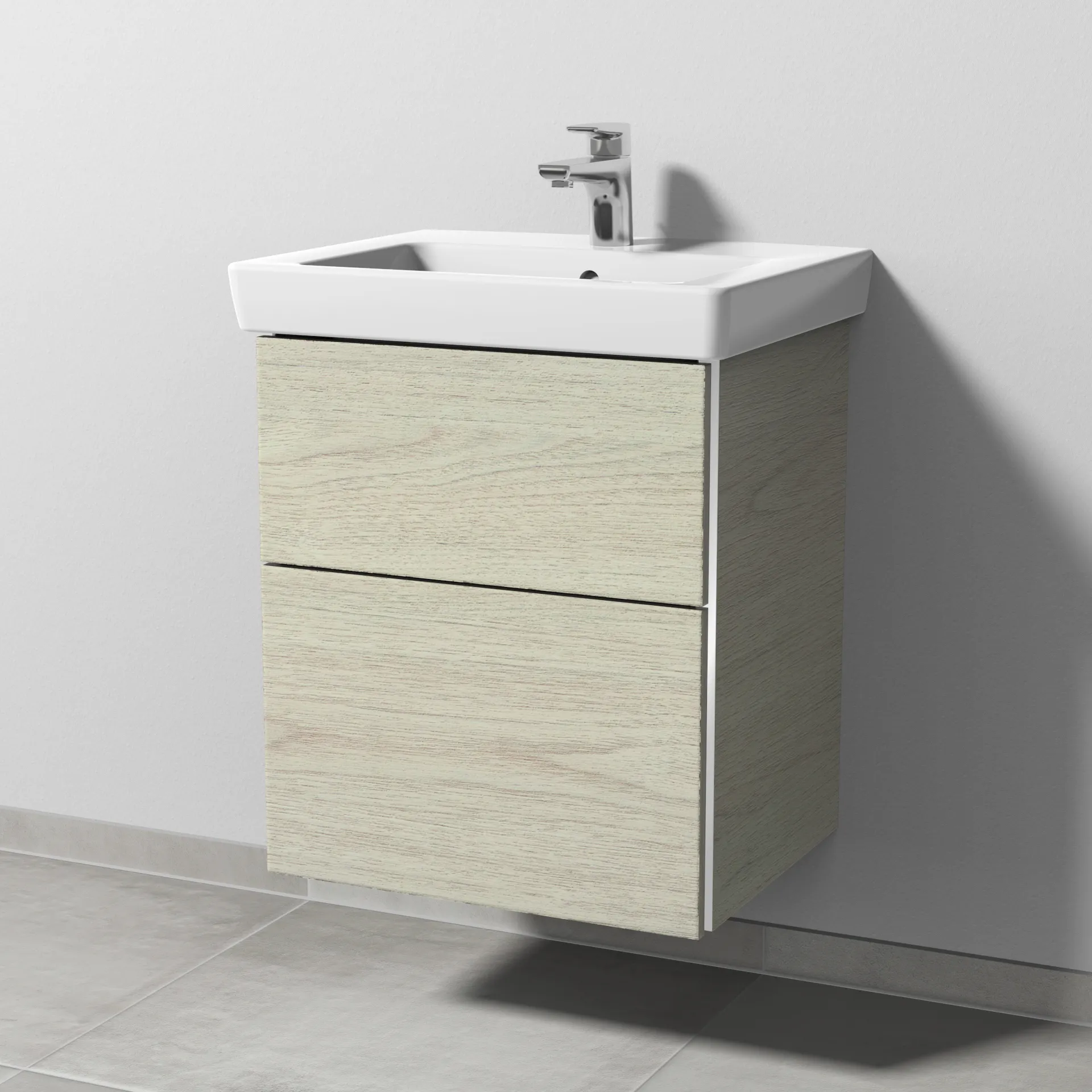Waschtischunterbau mit Auszügen 3way (BR611) 593x500x417 Anthrazit-Matt