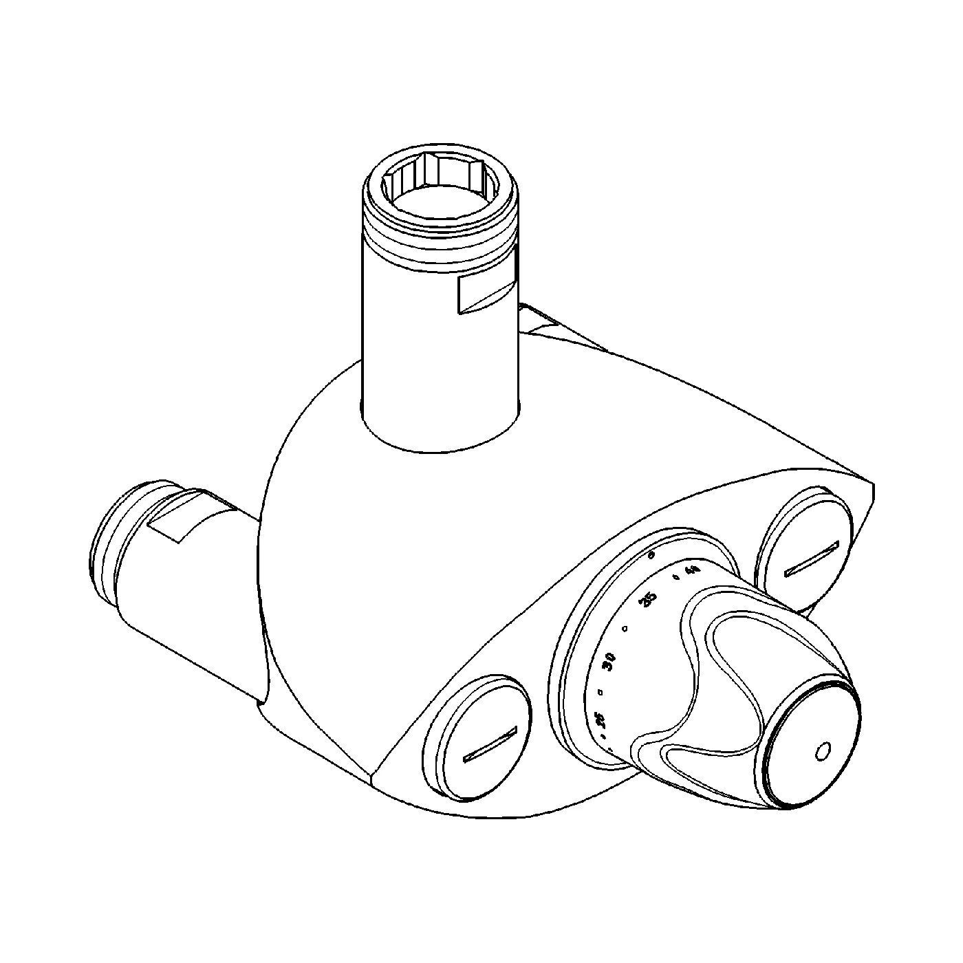 Thermostatbatterie Grohtherm XL 35085, DN 25, Wandmontage, Einsatzbereich 9 l/min bis 140l/min, chrom