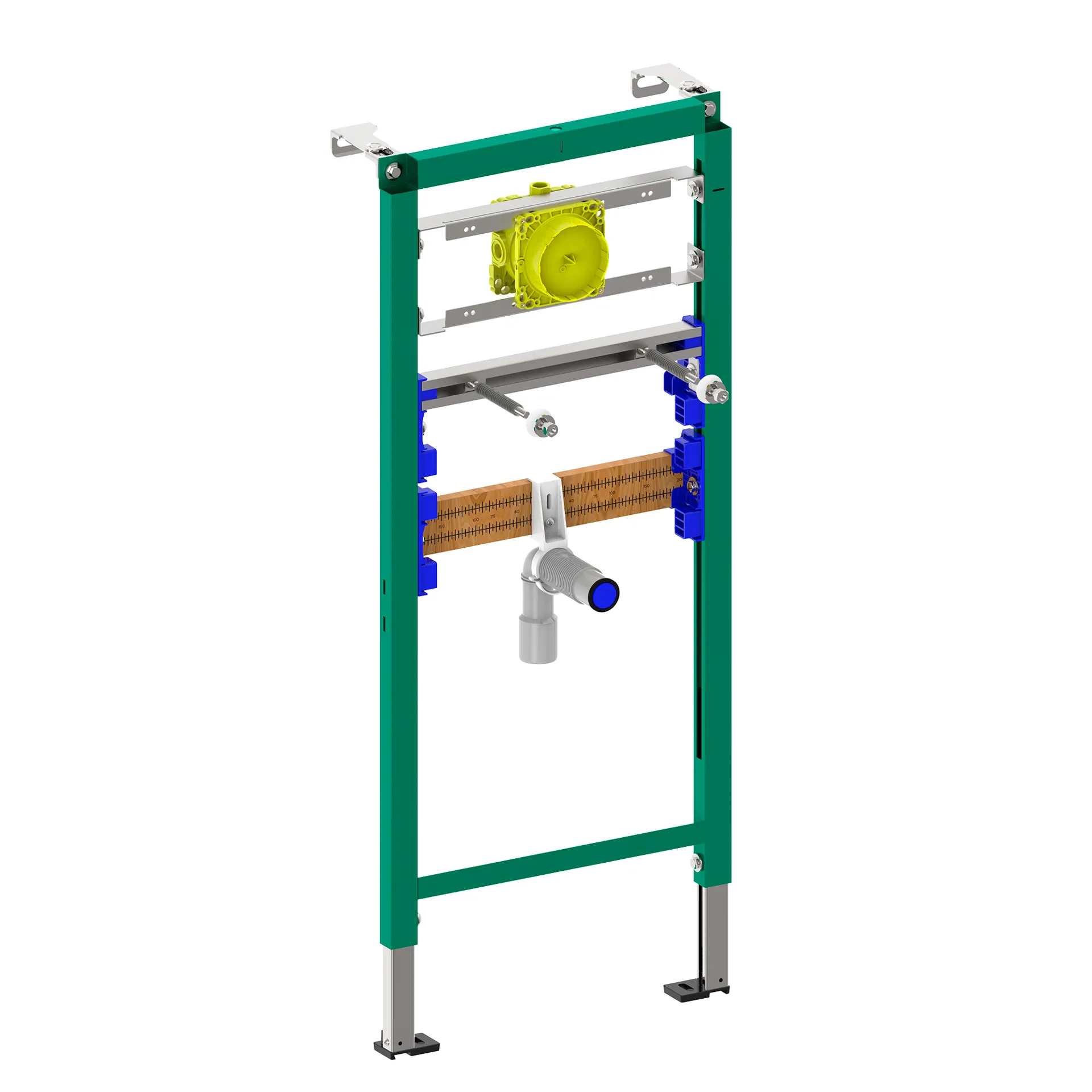 Installationselement INEOLINK für Waschtisch mit Traverse für UP-Armatur, selbstragender, pulverbeschichteter Stahlrahmen für Trocken- und Massivbau für Vor- und Inwandinstallation, Füße selbsthemmend, höhenverstellbar und drehbar Installationselement INEOLINK für Waschtisch mit Traverse für UP-Armatur, selbstragender, pulverbeschichteter Stahlrahmen für Trocken- und Massivbau für Vor- und Inwandinstallation, Füße selbsthemmend, höhenverstellbar und drehbar