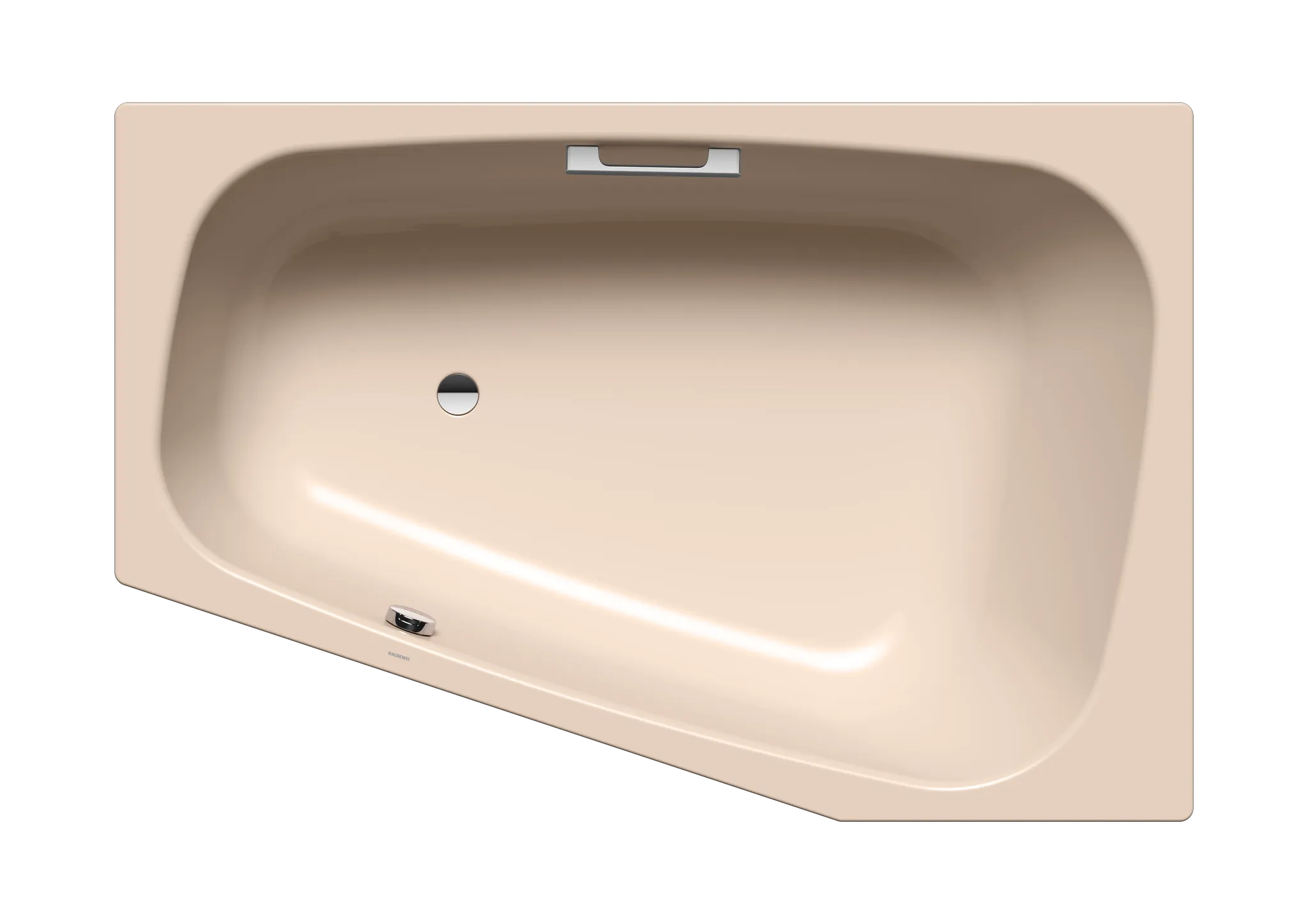 Kaldewei Badewanne „Plaza Duo“ trapez fünfeck 180 × 120 cm, mit Grifflochbohrungen, links in bahamabeige