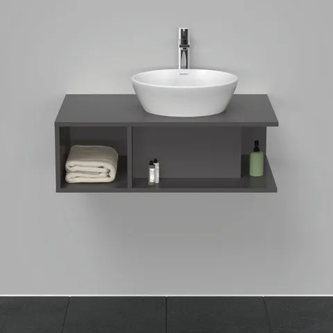 Duravit Waschtischunterschrank wandhängend „D-Neo“ 80 × 26 × 55 cm Graphit Matt