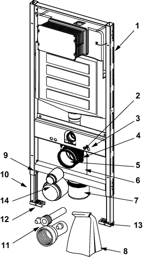 WC-Modul TECEprofi mit Geberit-Spülkasten 1120 mm