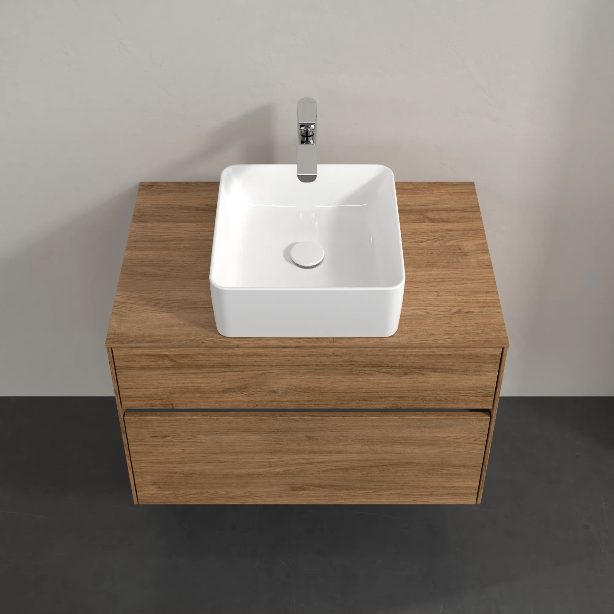 Villeroy & Boch Waschtischunterschrank „Collaro“ für Schrankwaschtisch 80 × 54,8 × 50 cm 2 Auszüge, Waschbecken mittig