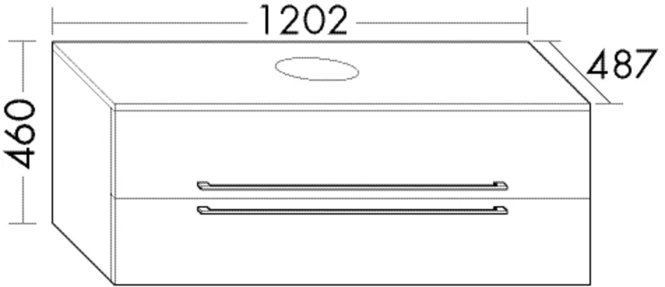 Burgbad Waschtischunterschrank bel, 1.202 m breit, 46 cm hoch, 48,7 cm tief