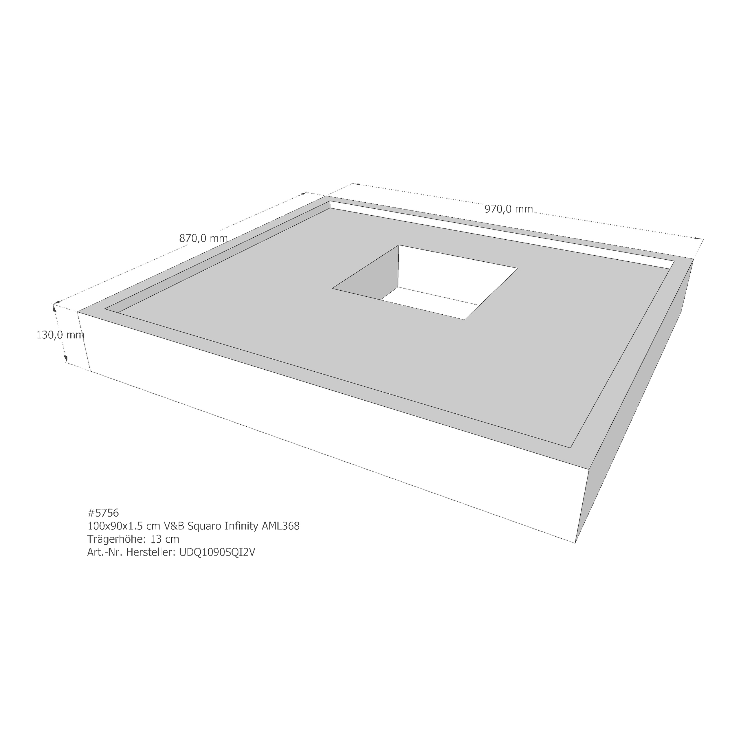 Duschwannenträger für Villeroy & Boch Squaro Infinity 100 × 90 × 1,5 cm