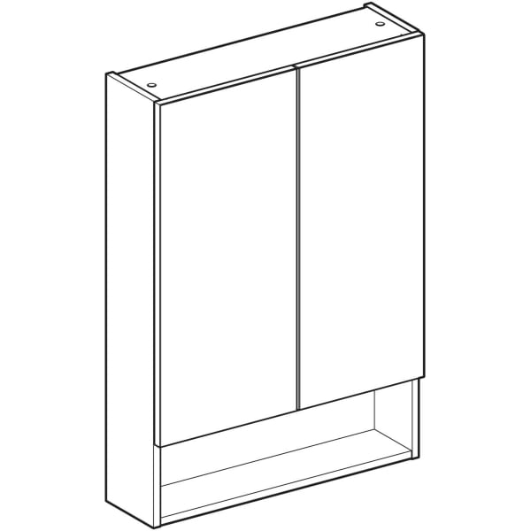 Renova Plan Spiegelschrank mit zwei Türen: 58.8x85x17.5cm, weiß / lackiert hochglänzend