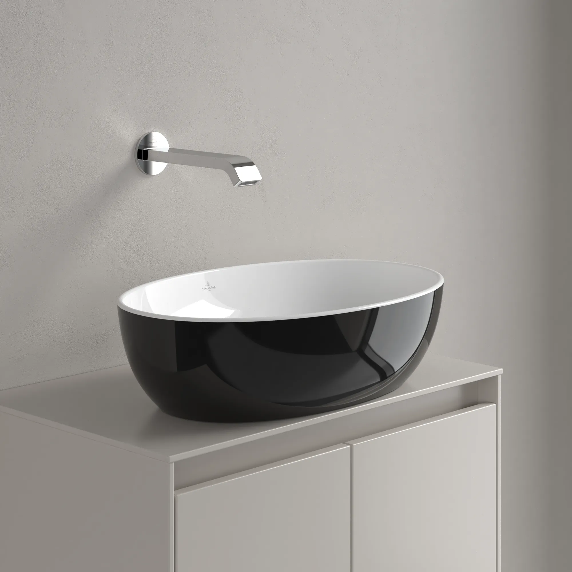 Villeroy & Boch Aufsatzwaschtisch „Artis“ 480 × 325 × 135 mm in Coal Black