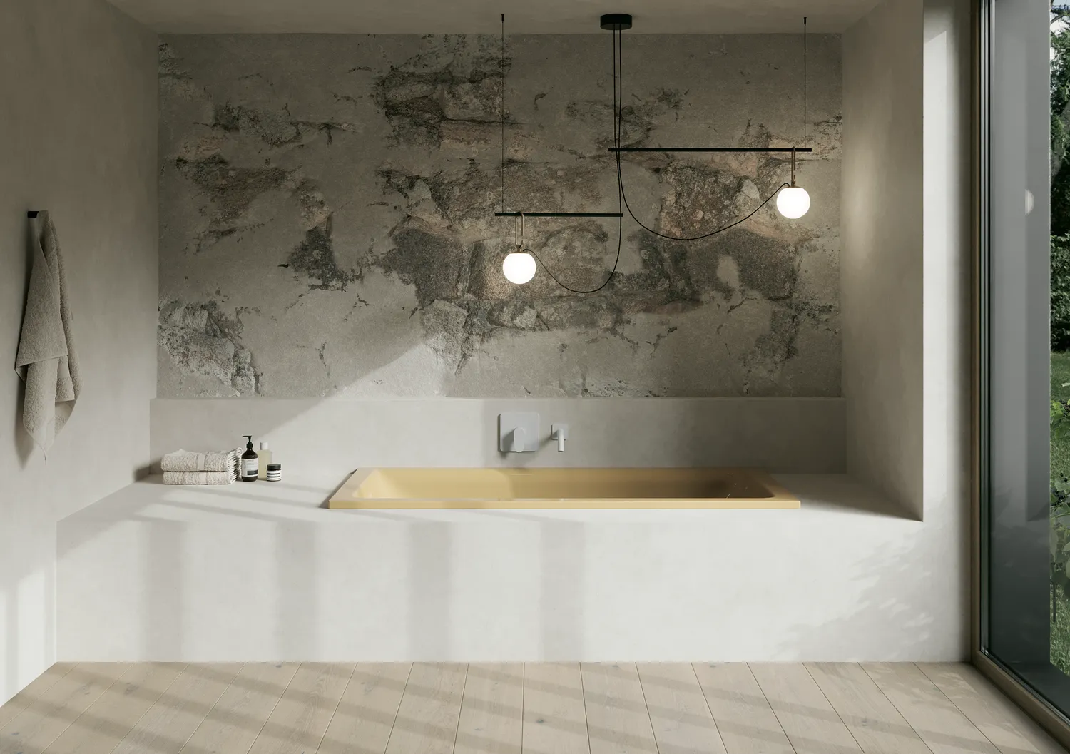 Bette BetteFree Badewanne Rechteck Curry 1700x750x450 mm Einbau 2-Sitzer glasierter Titan-Stahl