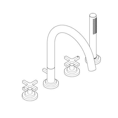Kludi NOVA FONTE 4-Loch Wannenarmatur CLASSIC chrom