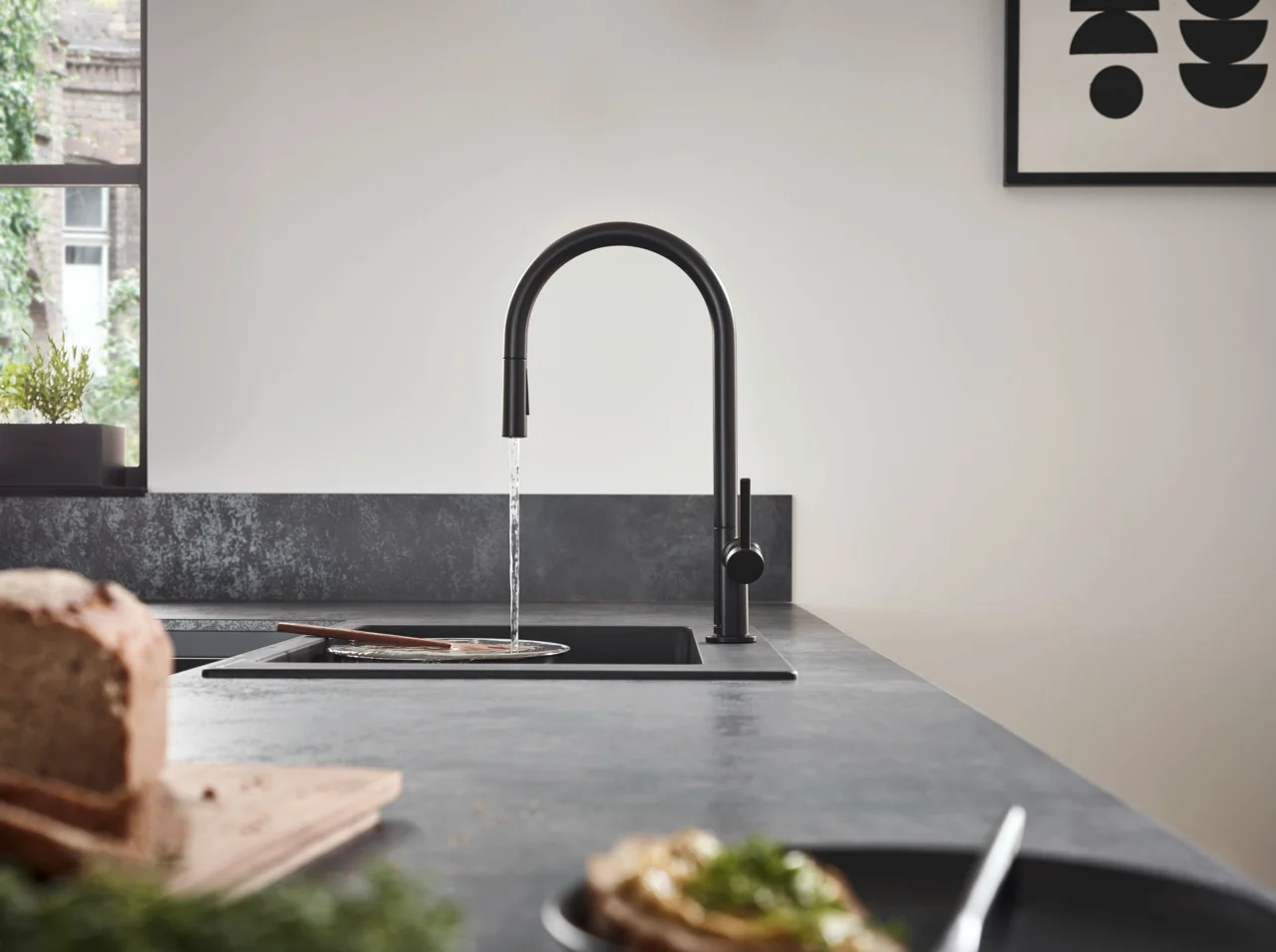 Hansgrohe Einbauspüle S51 Serie, Graphitschwarz, 750 x 490 mm, Beckentiefe 190 mm Hansgrohe Einbauspüle S51 Serie, Graphitschwarz, 750 x 490 mm, Beckentiefe 190 mm