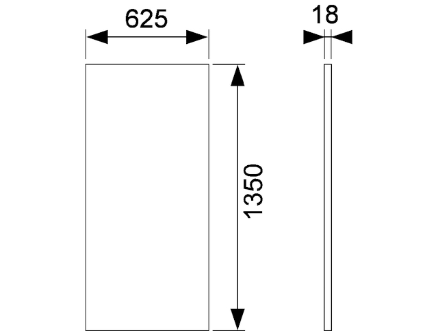TECEprofil Paneelplatte Gips-KT 1350 × 625 × 18 mm Feuchtraum