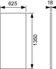 TECEprofil Paneelplatte Gips-KT 1350 × 625 × 18 mm Feuchtraum