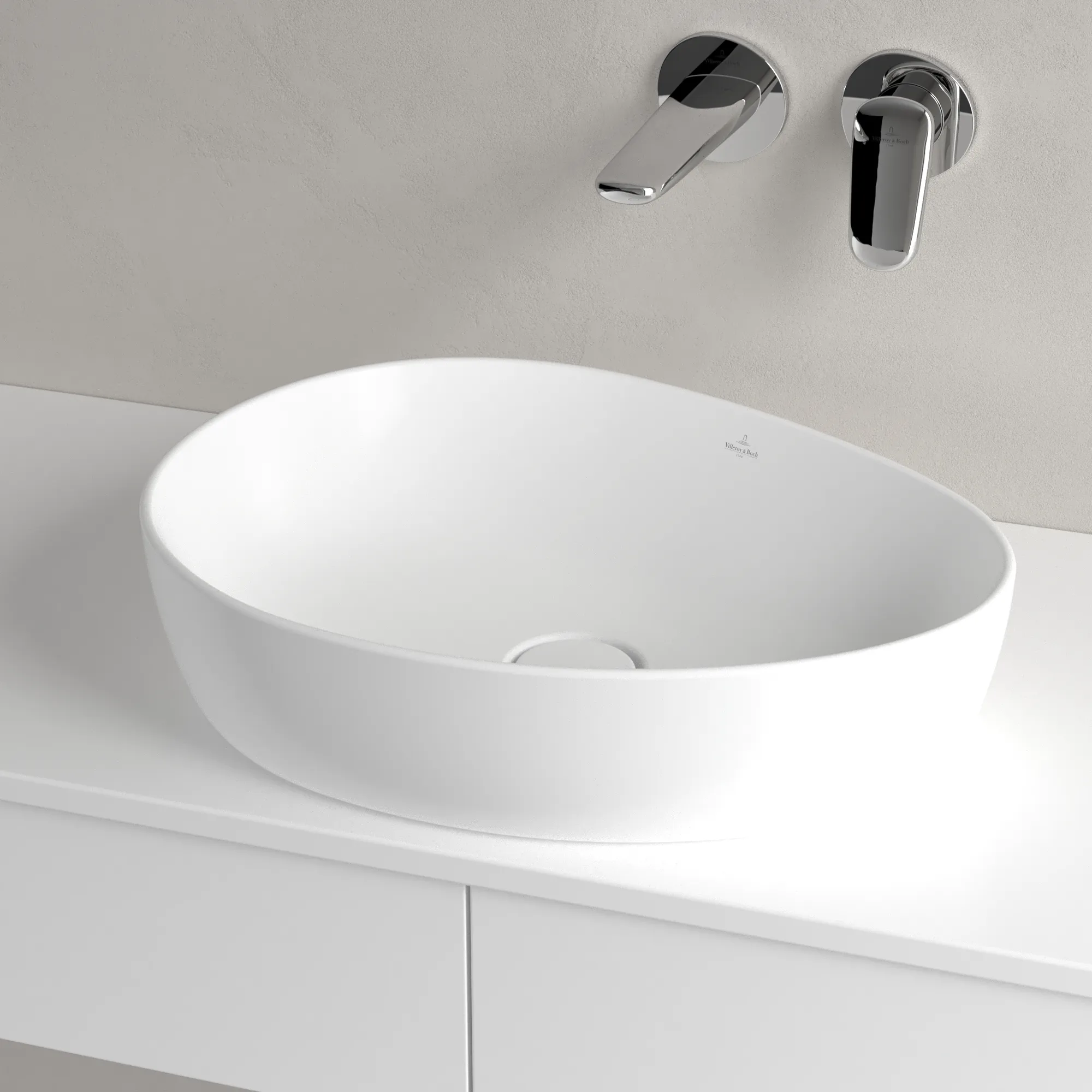 Villeroy & Boch Aufsatzwaschtisch „Antao“ 510 × 400 × 150 mm, ohne Hahnlochbohrung in Stone White Villeroy & Boch Aufsatzwaschtisch „Antao“ 510 × 400 × 150 mm, ohne Hahnlochbohrung in Stone White