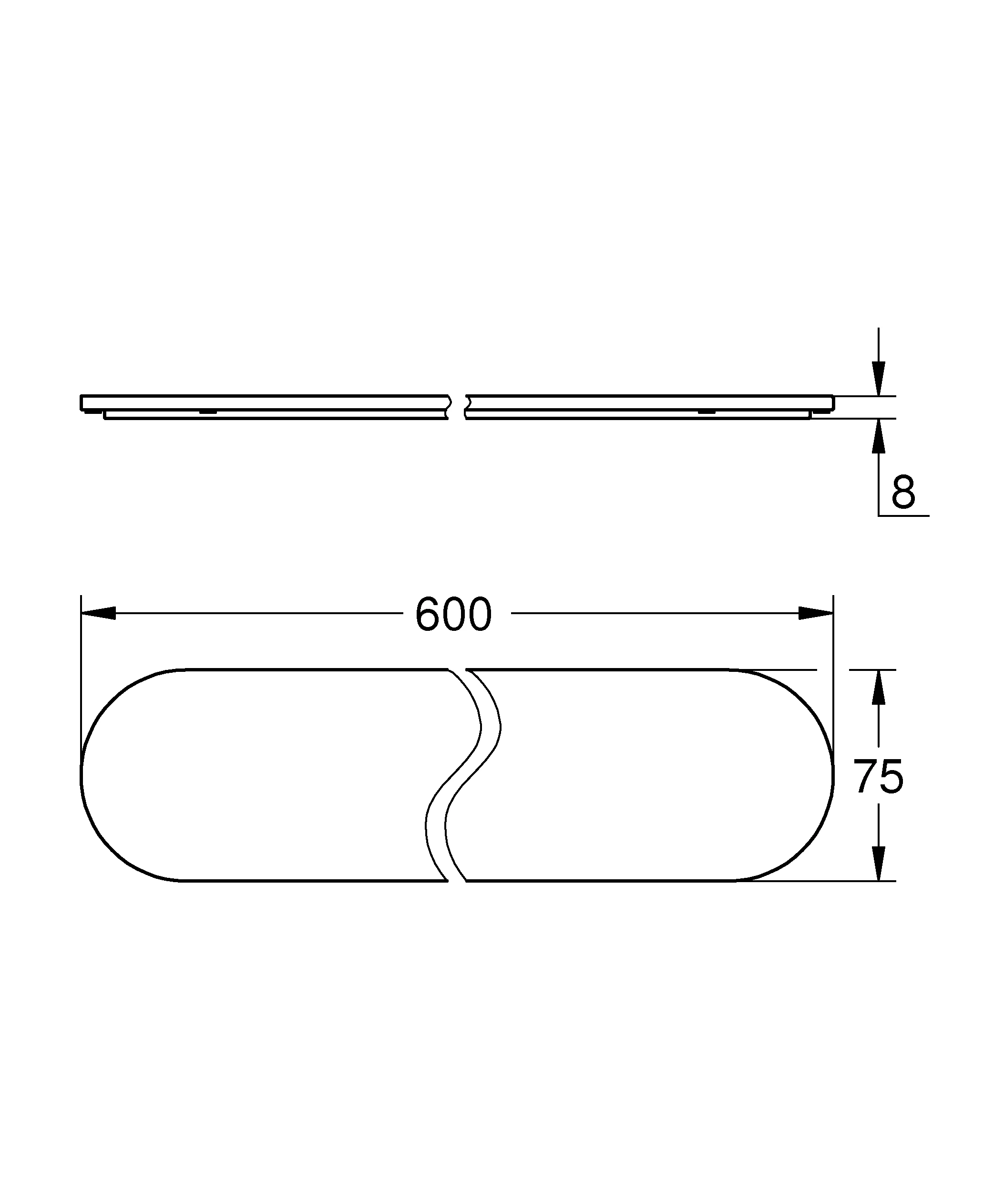 Glasablage Selection 41057, zur Verwendung mit Halter 41056, weißglas