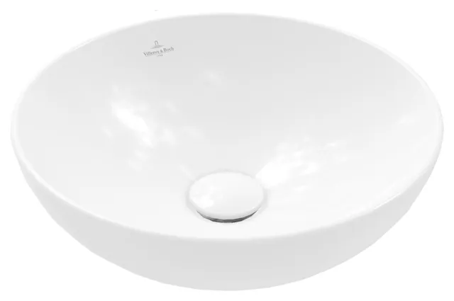 Villeroy & Boch Aufsatzwaschtisch aus TitanCeram „Loop & Friends“ ⌀ 380 mm, ohne Hahnlochbohrung in Weiß Alpin Villeroy & Boch Aufsatzwaschtisch aus TitanCeram „Loop & Friends“ ⌀ 380 mm, ohne Hahnlochbohrung in Weiß Alpin