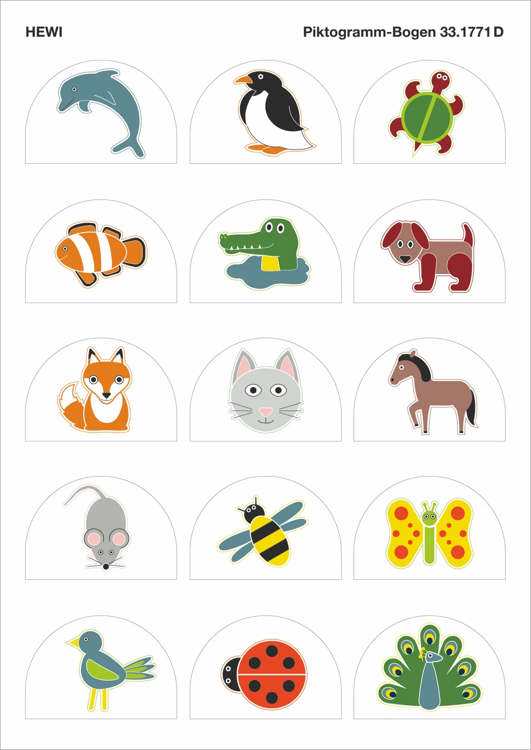 Piktobogen 25 Motive selbstkl., Serie Tiere, B:60mm H:41mm Piktobogen 25 Motive selbstkl., Serie Tiere, B:60mm H:41mm