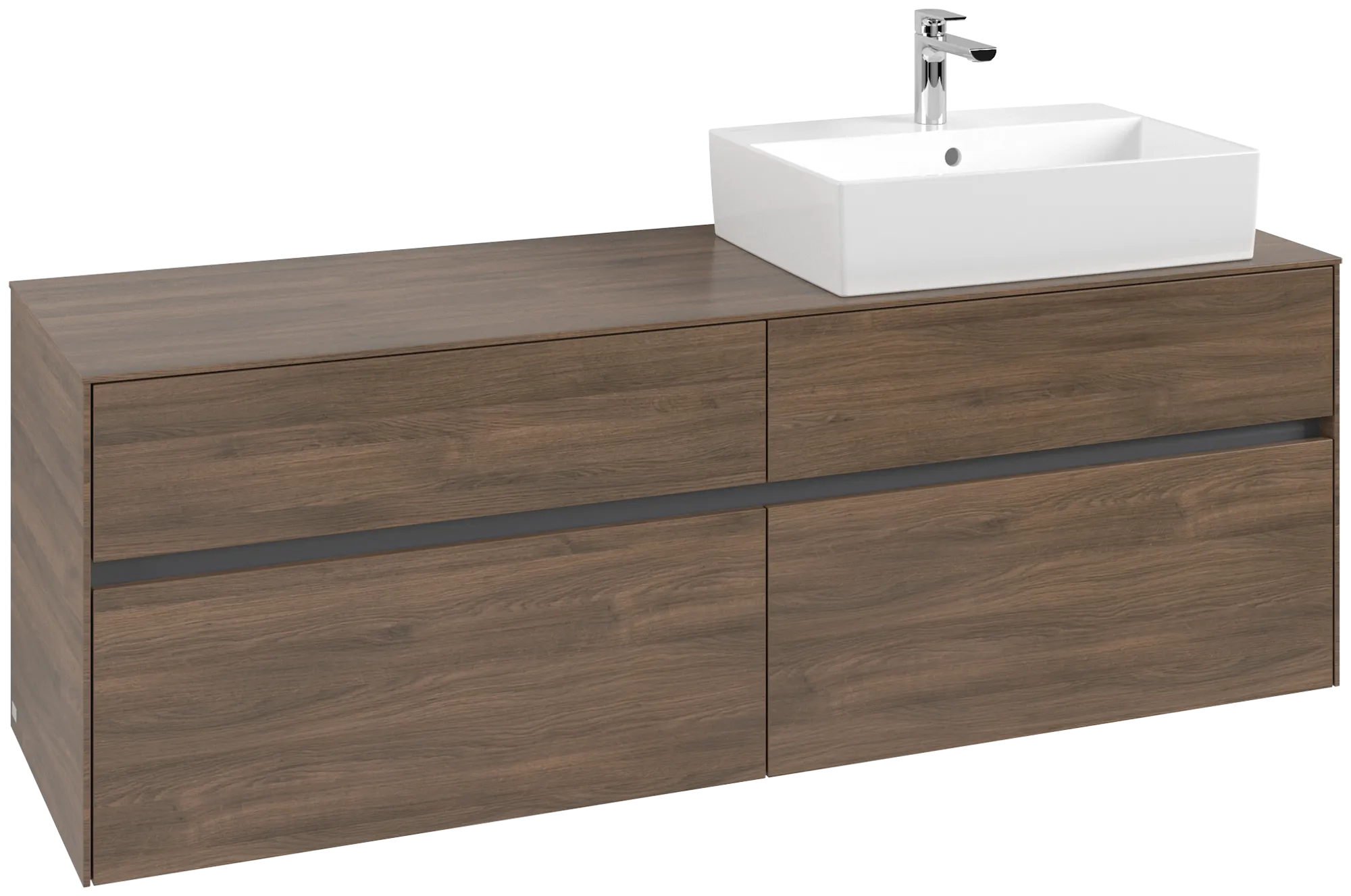 Villeroy & Boch Waschbeckenunterschrank Collaro Arizona Oak, 1600x548x500 mm, Eckig mit SoftClosing, 4 Auszüge