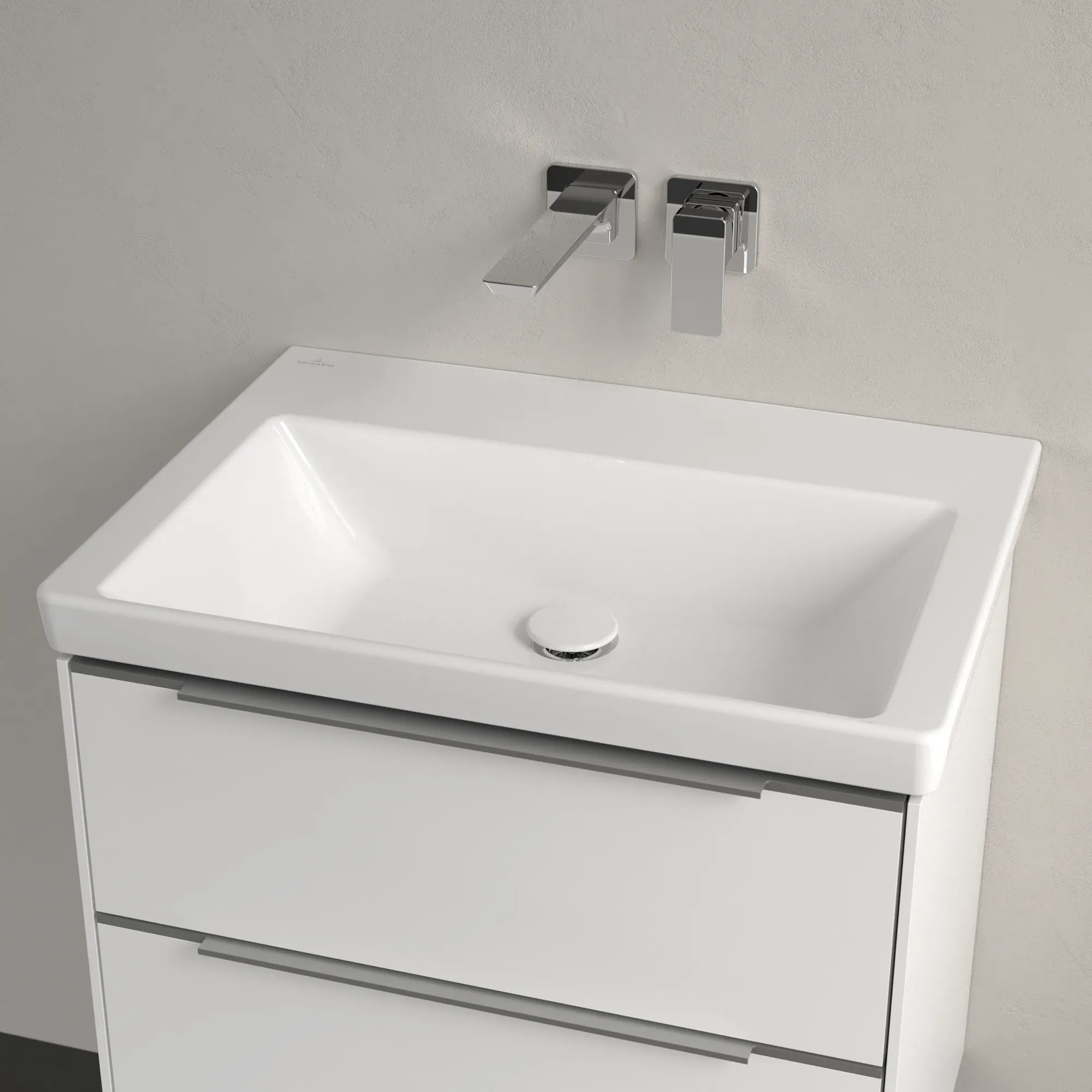 Villeroy & Boch Wandwaschtisch aus TitanCeram „Subway 3.0“ 650 × 470 × 165 mm, ohne Hahnlochbohrung in Weiß Alpin Villeroy & Boch Wandwaschtisch aus TitanCeram „Subway 3.0“ 650 × 470 × 165 mm, ohne Hahnlochbohrung in Weiß Alpin