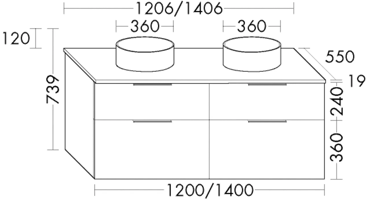 Keramik-Wt inkl. Wtu (SGUO140), Eqio, 550x1406x739, Lack Matt