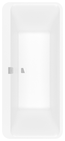 Villeroy & Boch freistehend rechteck Badewanne „Squaro Edge 12“ inkl. Schürze 62 cm, Stone White / wie Innenseite