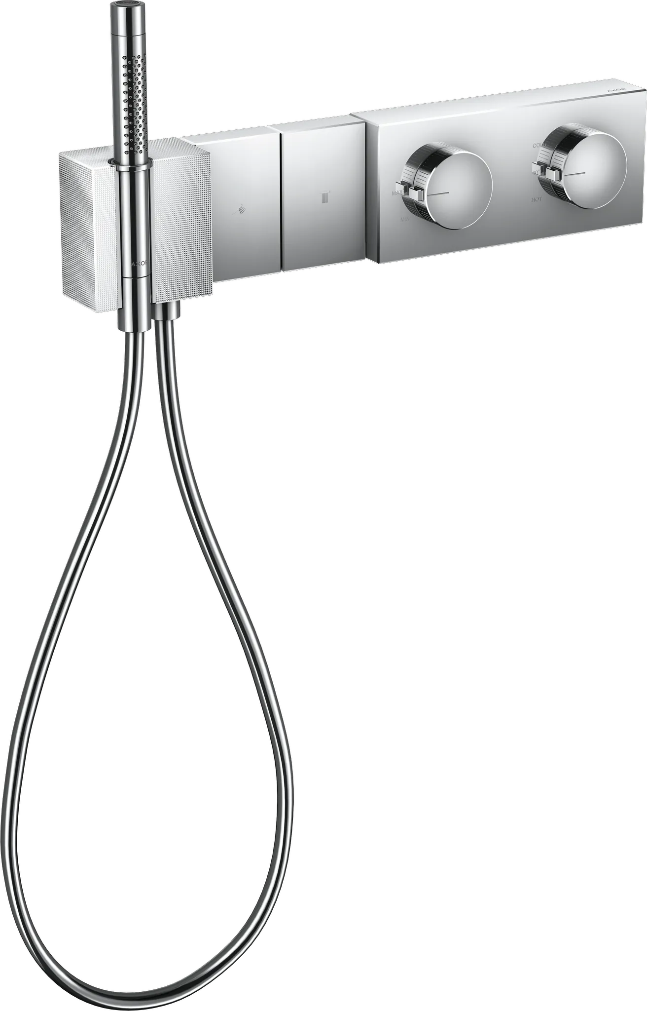 Hansgrohe AXOR Edge Thermostatmodul Select 470⁄100 Unterputz für 2 Verbraucher - Diamantschliff, Chrom Hansgrohe AXOR Edge Thermostatmodul Select 470⁄100 Unterputz für 2 Verbraucher - Diamantschliff, Chrom