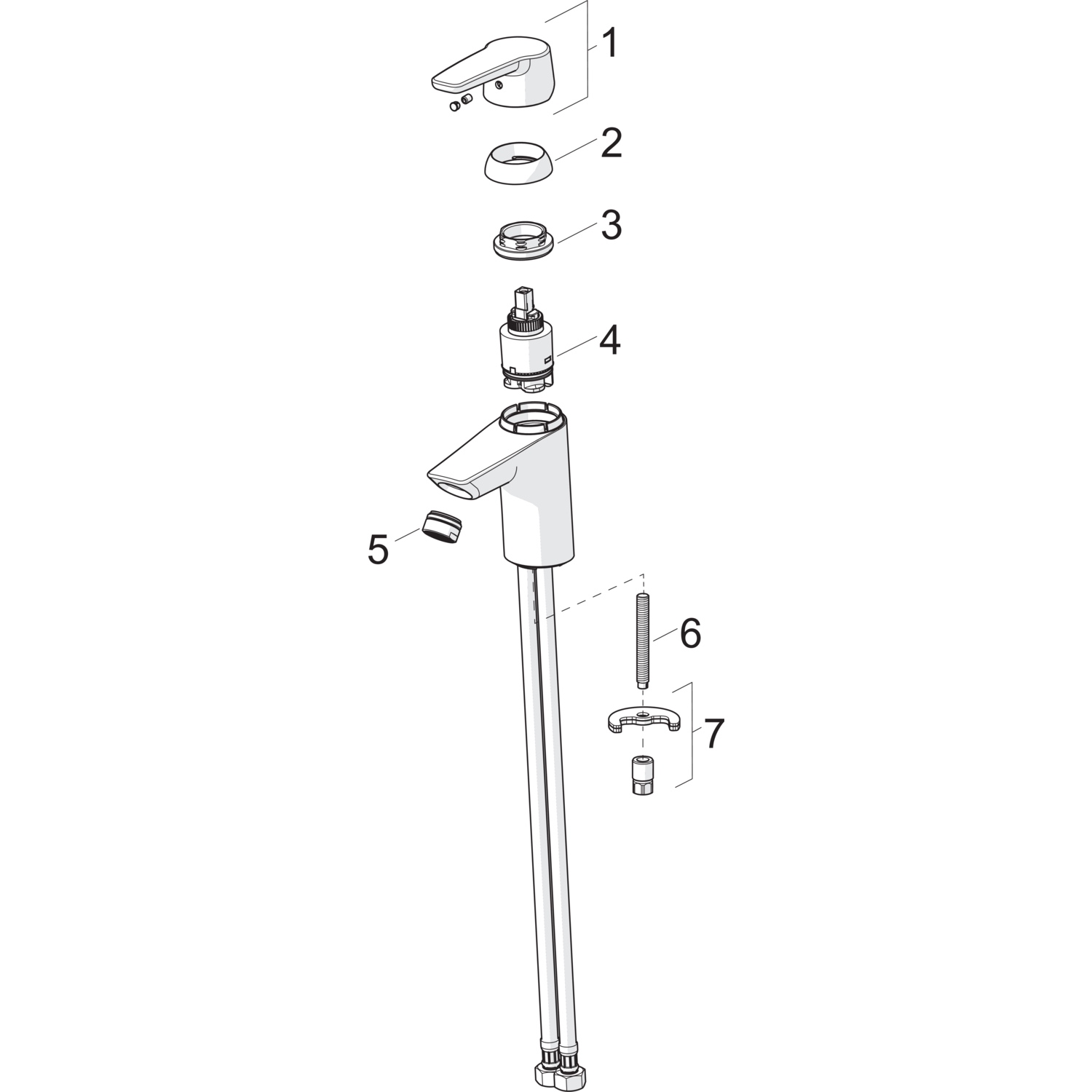 Einhand-Waschtischarmatur „Polo“ Ausladung 103 mm in Chrom Einhand-Waschtischarmatur „Polo“ Ausladung 103 mm in Chrom