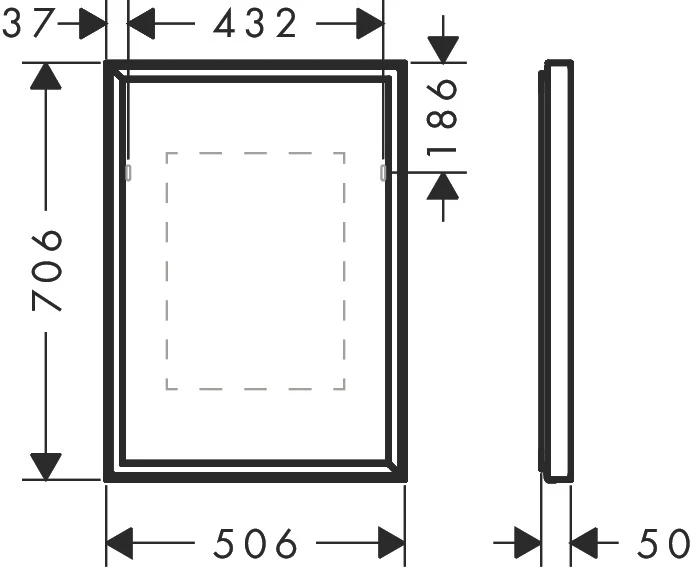 Xarita E Spiegel mit LED-Beleuchtung 500/50 IR Sensor Mattweiß